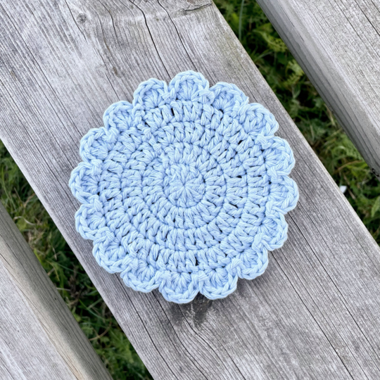 Häkelanleitung Untersetzer Blume