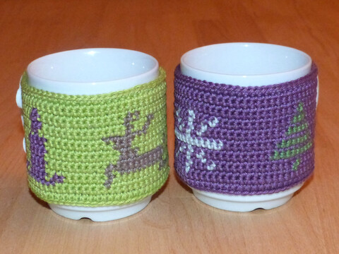 Crochet pattern mug cozy Xmas