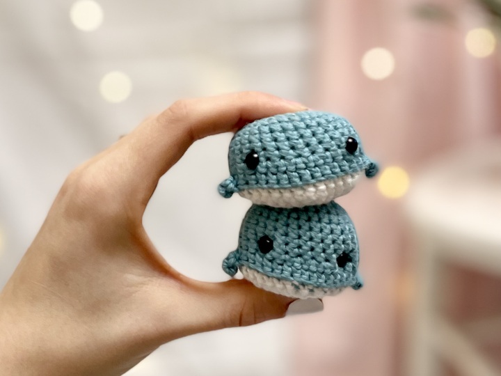 Häkelanleitung Walfisch mini | Schlüsselanhänger