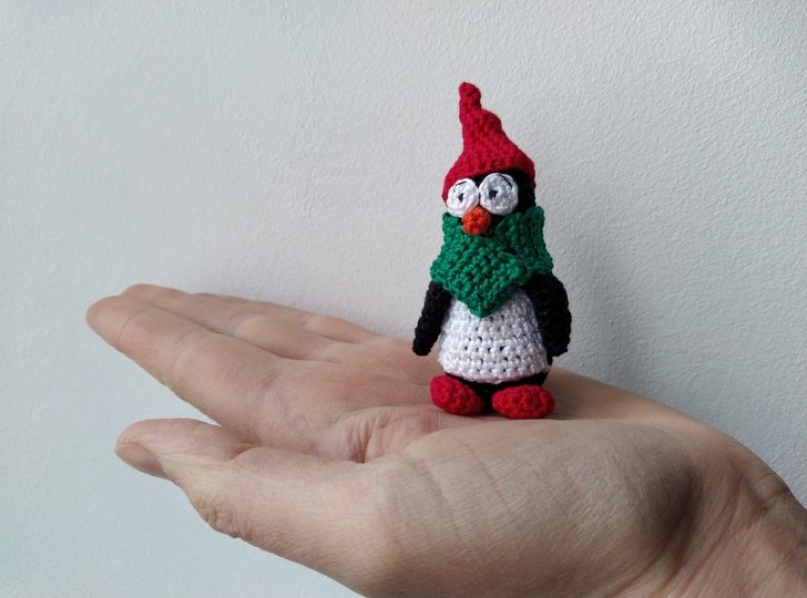 Penguin the miniature amigurumi crochet christmas decor