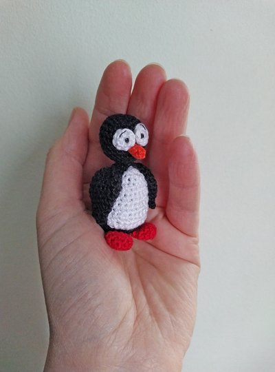 Penguin the miniature amigurumi crochet christmas decor