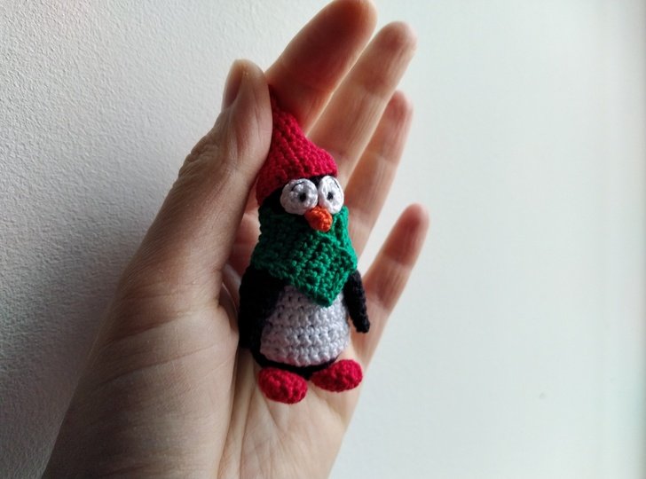 Penguin the miniature amigurumi crochet christmas decor