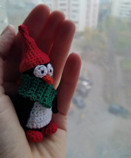 Penguin the miniature amigurumi crochet christmas decor