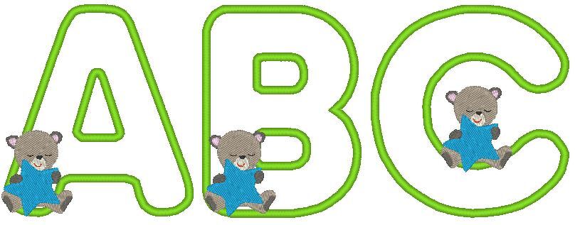 Stickdatei - Teddy Buchstaben Alphabet 10cm 13cm inkl. kleine Buchstaben - Bild 10