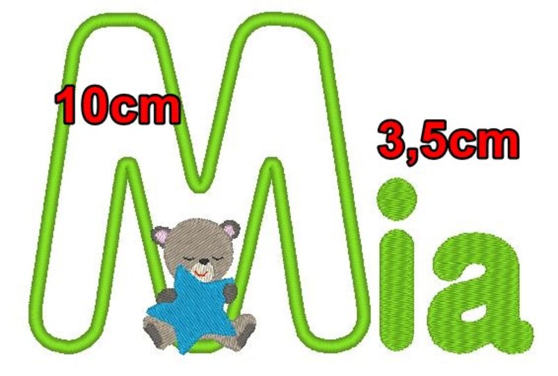 Stickdatei - Teddy Buchstaben Alphabet 10cm 13cm inkl. kleine Buchstaben