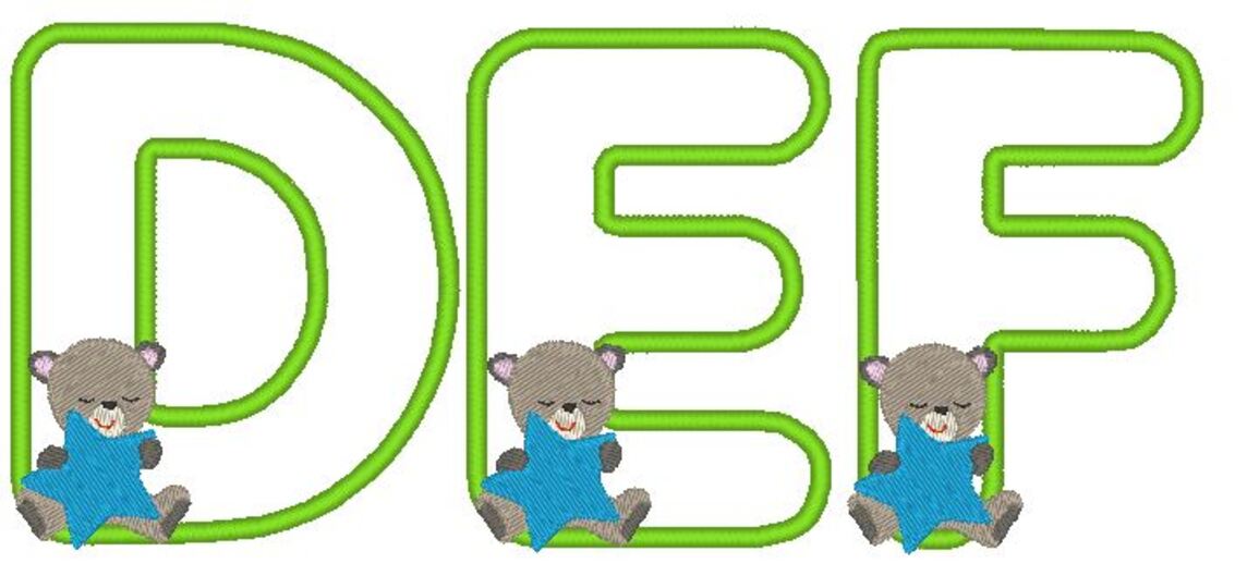 Stickdatei - Teddy Buchstaben Alphabet 10cm 13cm inkl. kleine Buchstaben