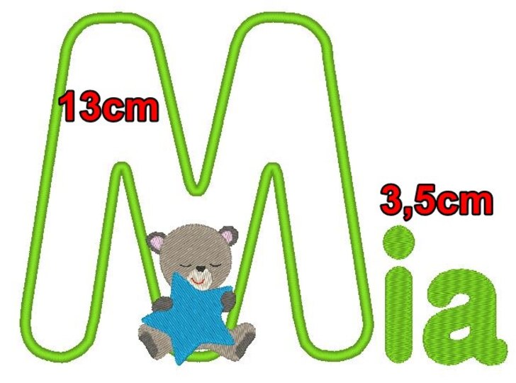 Stickdatei - Teddy Buchstaben Alphabet 10cm 13cm inkl. kleine Buchstaben