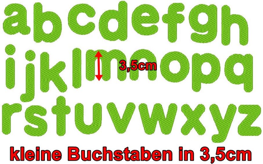 Stickdatei - Teddy Buchstaben Alphabet 10cm 13cm inkl. kleine Buchstaben