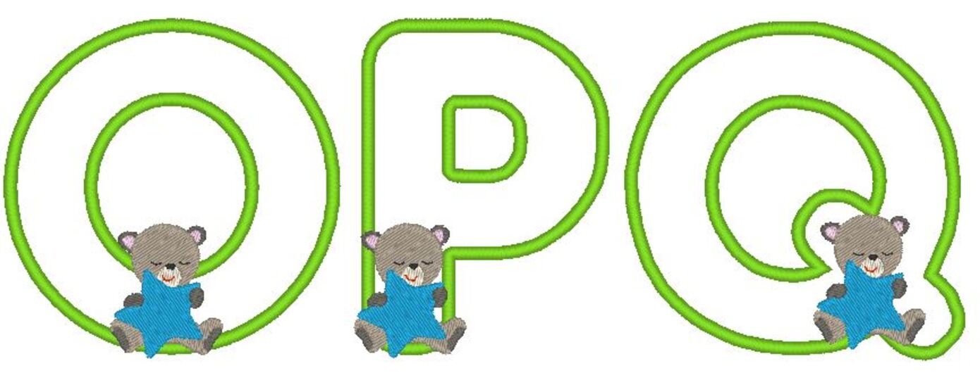 Stickdatei - Teddy Buchstaben Alphabet 10cm 13cm inkl. kleine Buchstaben