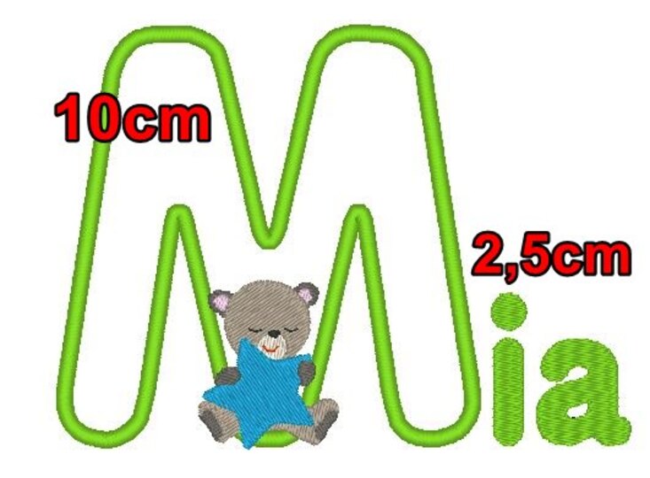Stickdatei - Teddy Buchstaben Alphabet 10cm 13cm inkl. kleine Buchstaben