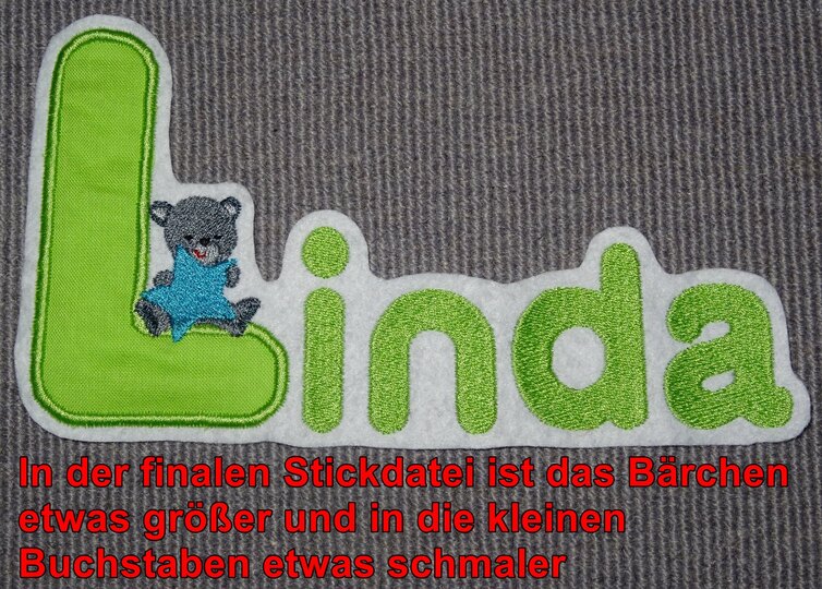 Stickdatei - Teddy Buchstaben Alphabet 10cm 13cm inkl. kleine Buchstaben