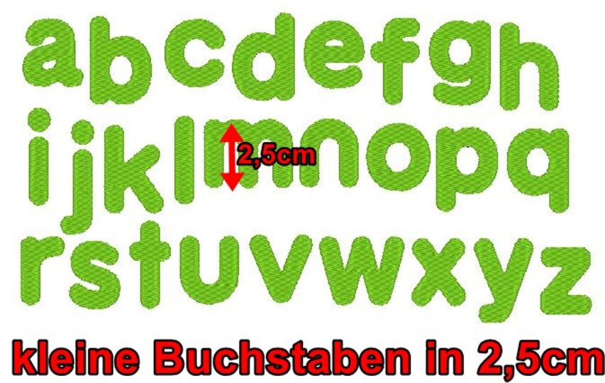 Stickdatei - Teddy Buchstaben Alphabet 10cm 13cm inkl. kleine Buchstaben