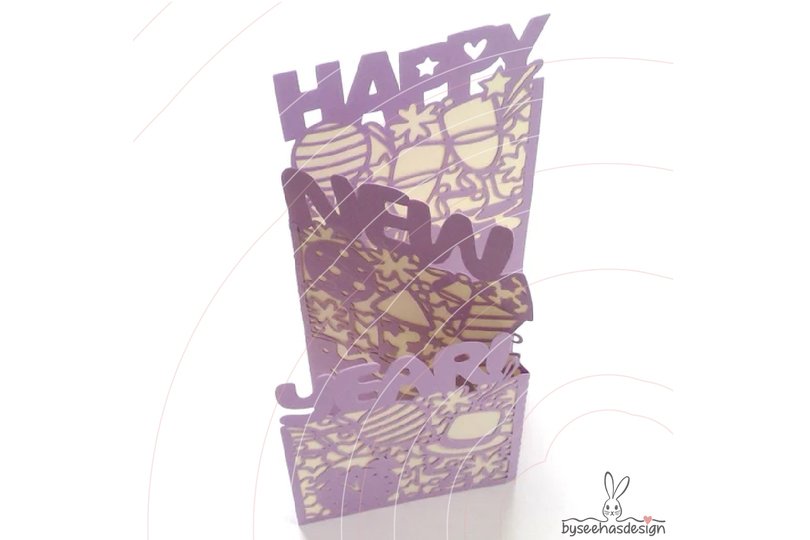 Karte Happy New Year Plotterdatei SVG DXF