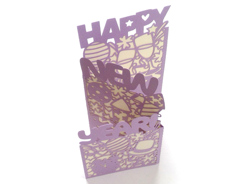 Karte Happy New Year Plotterdatei SVG DXF FCM