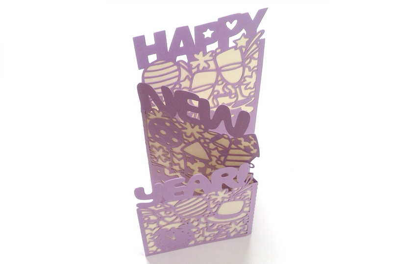 Karte Happy New Year Plotterdatei SVG DXF FCM