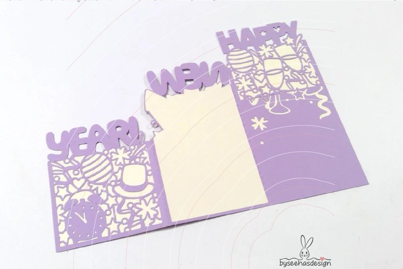 Karte Happy New Year Plotterdatei SVG DXF