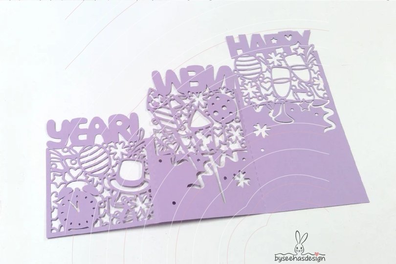 Karte Happy New Year Plotterdatei SVG DXF