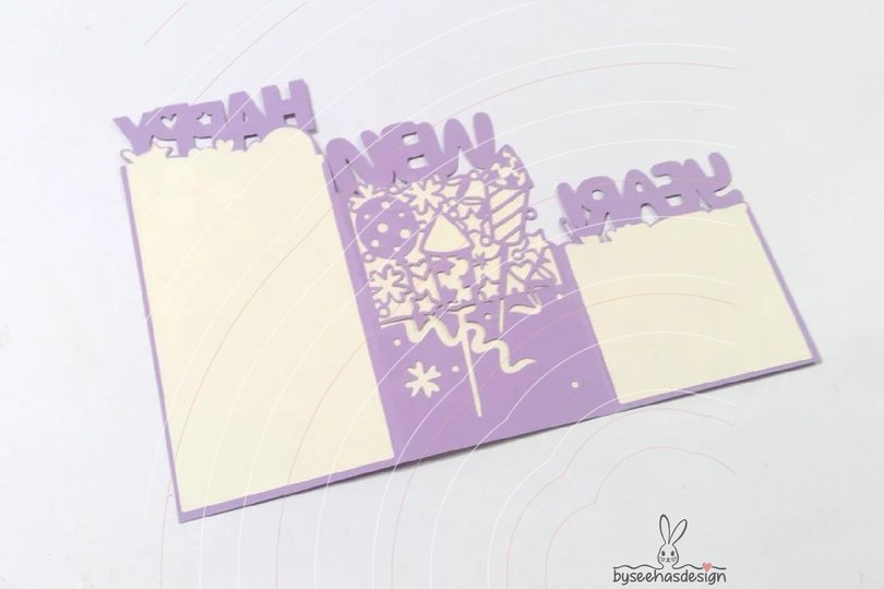 Karte Happy New Year Plotterdatei SVG DXF