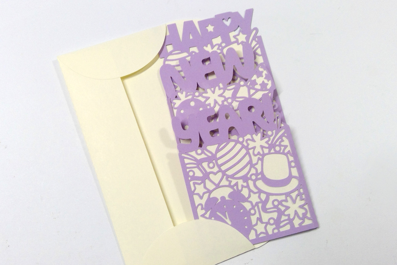 Karte Happy New Year Plotterdatei SVG DXF FCM