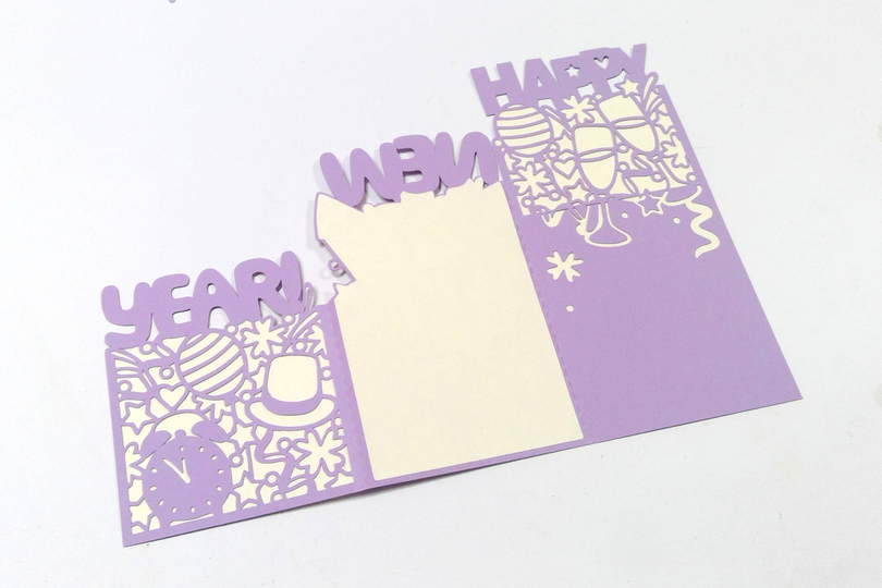 Karte Happy New Year Plotterdatei SVG DXF FCM