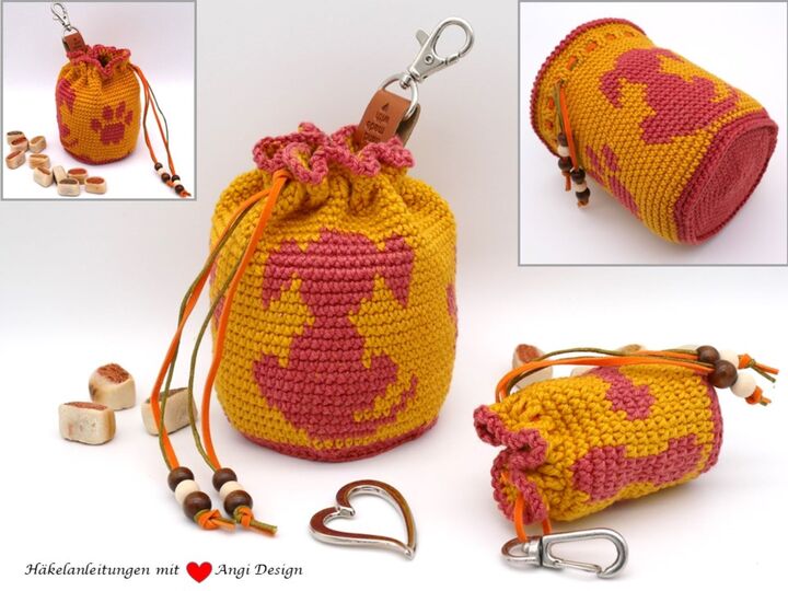 Häkelanleitung Leckerlibeutel und Kotsäckchen Spender