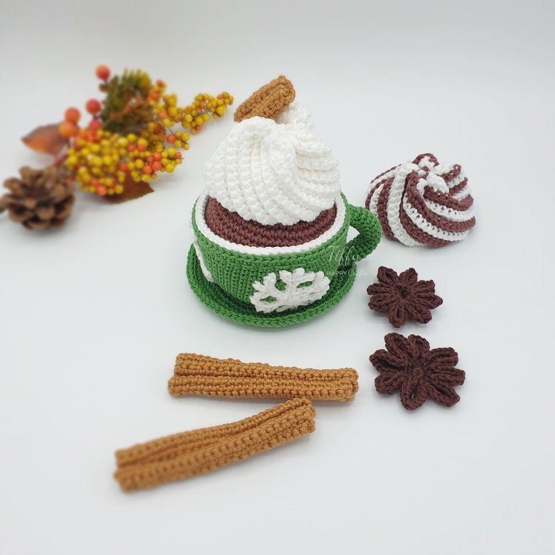 Weihnachtstasse heiße Kakao mit Sahne Häkelanleitung PDF - Bild 7