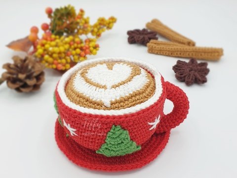 Cappuccino Weihnachtstasse Häkelanleitung PDF