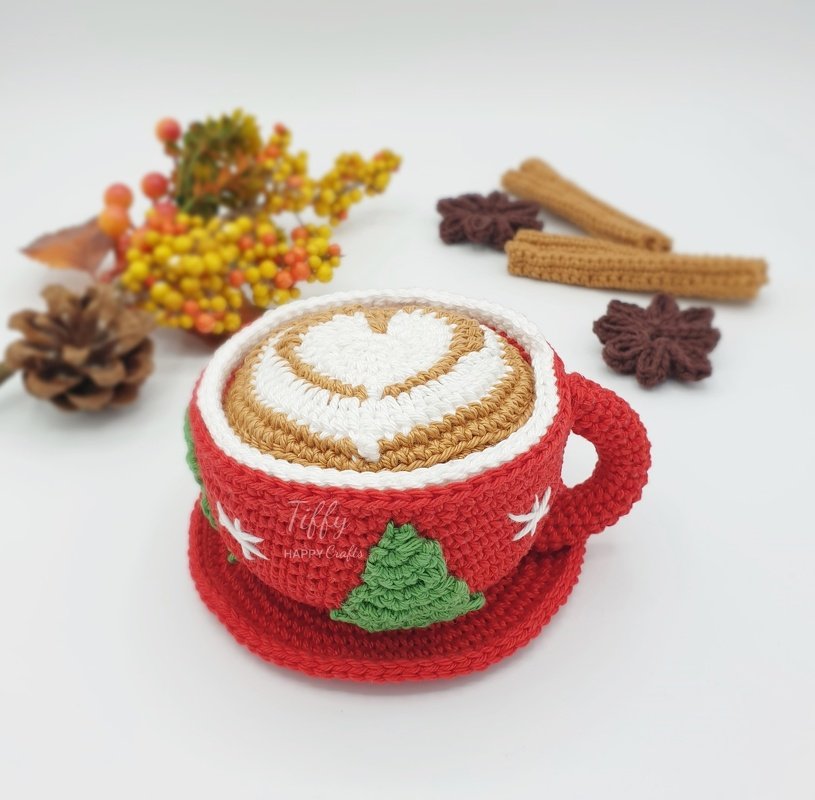 Christmas Cappuccino Mug Crochet Pattern PDF