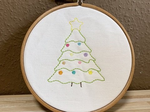 Stickdatei "Weihnachtsbaum" redwork 10x10, 13x18 Applikation Weihnachten