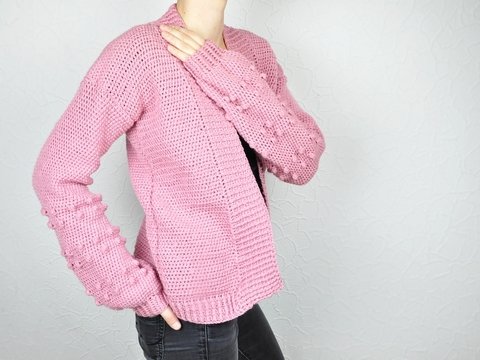 Häkelanleitung Kuscheljacke LANA - anfängergeeignet (S/M & L/XL)