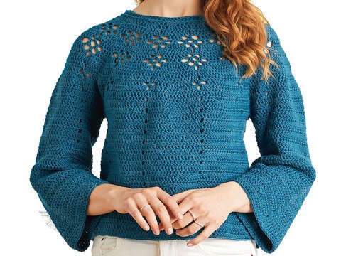 RUNDPASSENPULLI FLOWER