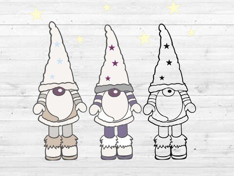 Wichtel SVG Gnom, Weihnachtsmann, SVG Datei zum selber plotten