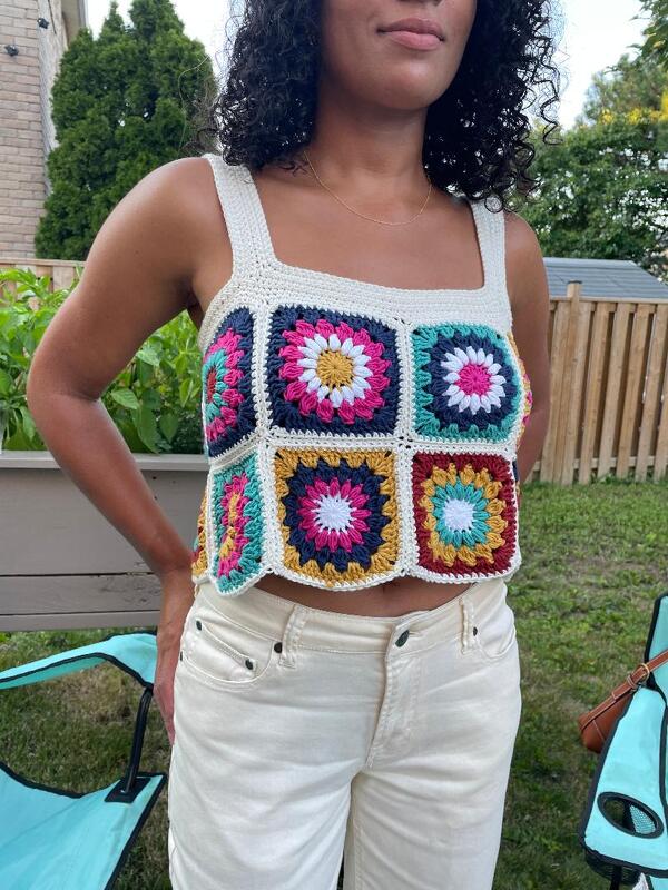 Crochet Granny Square Top, made to measure, size inclusive, 2 sizes