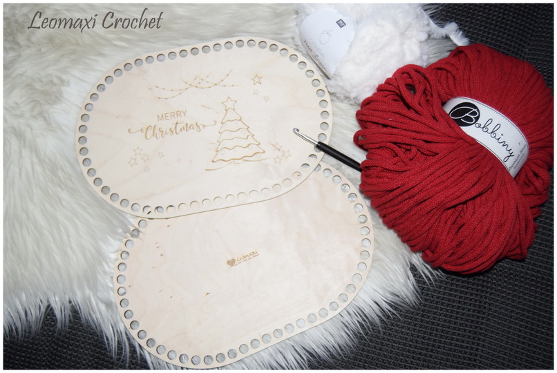 + X-Mas + Weihnachtskorb häkeln, Geschenkkorb Weihnachten, mit Holzboden