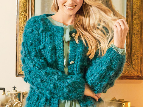 Kuschelige Jacke mit Noppenmuster