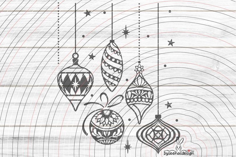 Christmas-baubles Plotterdatei SVG DXF