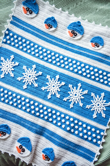 Crochet Christmas blanket- Crochet pattern- Christmas pattern- Crochet snow