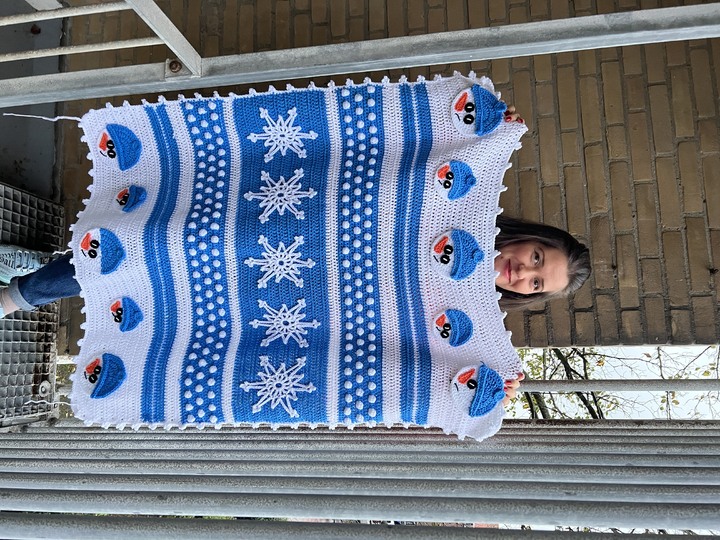 Crochet Christmas blanket- Crochet pattern- Christmas pattern- Crochet snow