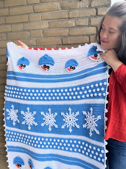 Crochet Christmas blanket- Crochet pattern- Christmas pattern- Crochet snow