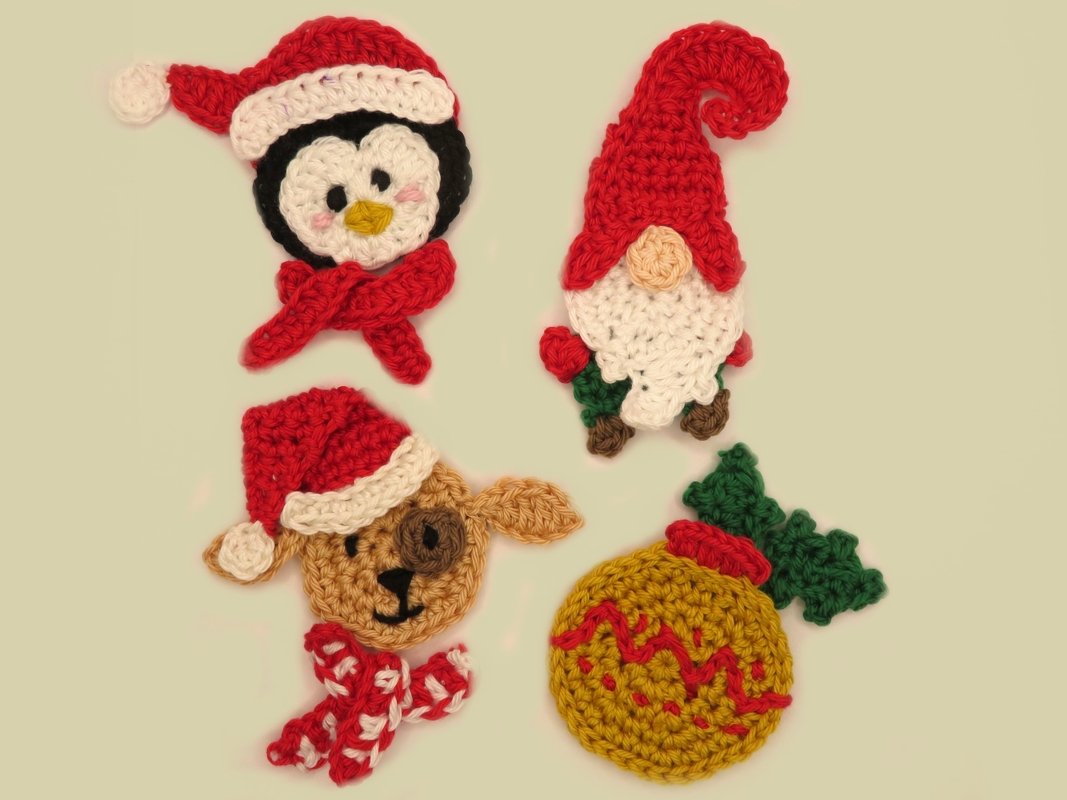 Christmas set 6 crochet pattern applique - Image 2