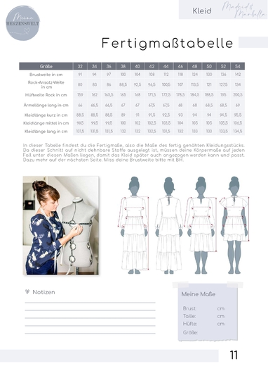 Kleid Damen – E-Book Schnittmuster Gr. 32-54 – Madrid & Marbella #138