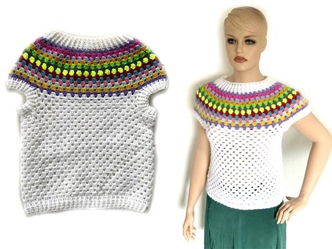 einfacher Grannymuster Pullunder