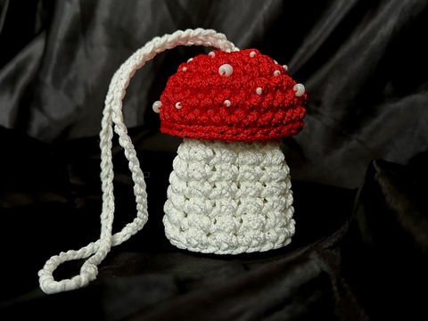 Crochet pattern mushroom bag PDF digital instant download video tutorial