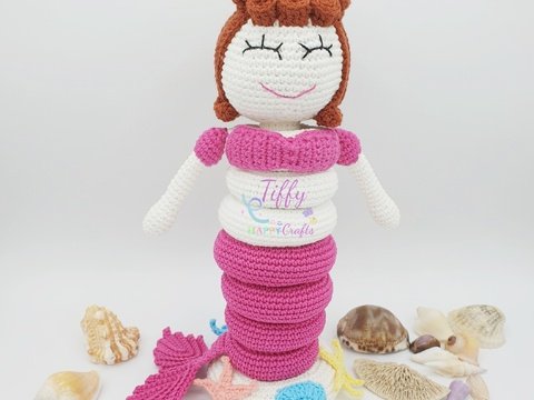 Tiffy The Lovely Mermaid with Sea Shells Stacking Toy | Amigurumi Mermaid