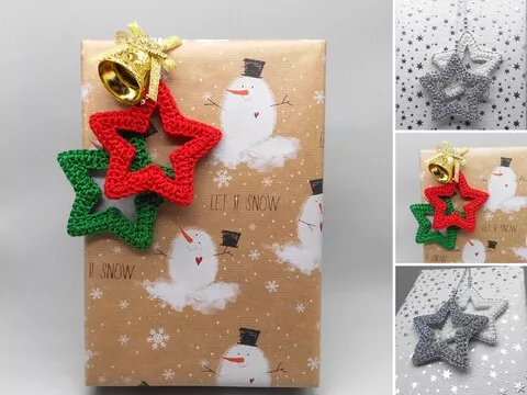 Little star ornament hanging decoration versatile & easy from leftover yarn