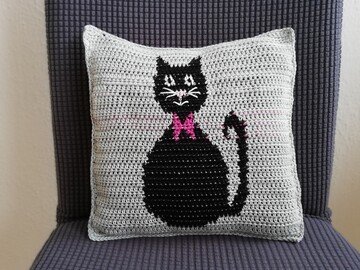 Kleines Kissen mit Katzenmotiv