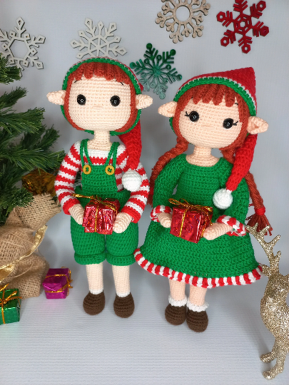 Crochet pattern doll Amigurumi doll crochet Elves/elf and deer - Image 6