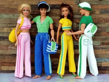 Spar-Set: 7 Häkelanleitungen Sportliche Mode für kleine Anziehpuppen