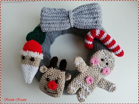 Häkelanleitung Weihnachtskranz Allerlei