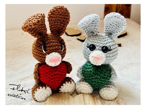 Häkelanleitung Hase mit Herz, Amigurumi, Hasi in Love